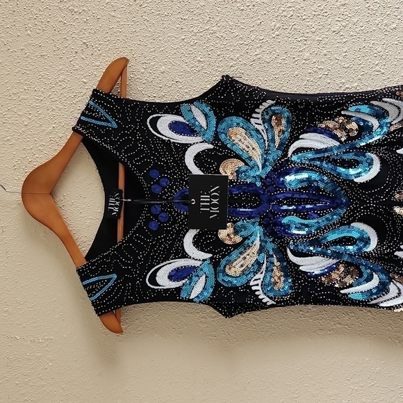 the Moon Studed Black 40s style Dress - Picture 3 of 8